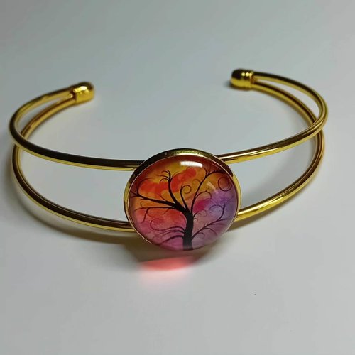 Bracelet arbre de vie – doré & verre