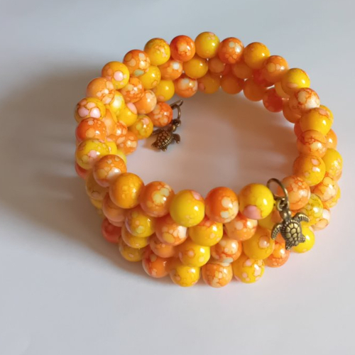 Bracelet plusieurs tours orangé