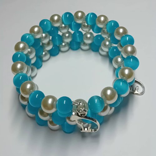 Bracelet œil de chat – thème félins (argenté)