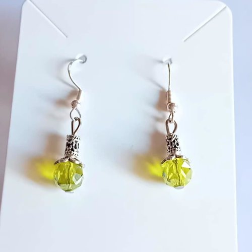 Boucles d'oreilles cristal jaune citron