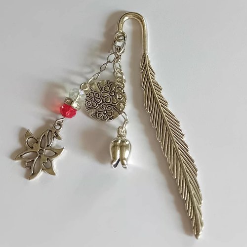 Marque-page plume "éclat floral"