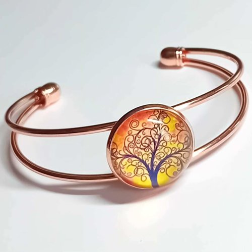 Bracelet manchette  jaune orangé