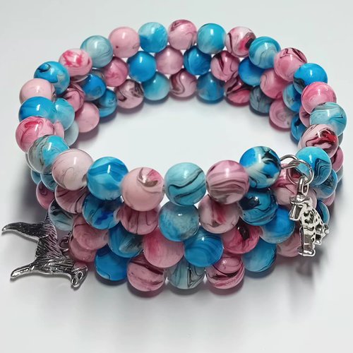 Bracelet multi rangs "lagon & tendresse"