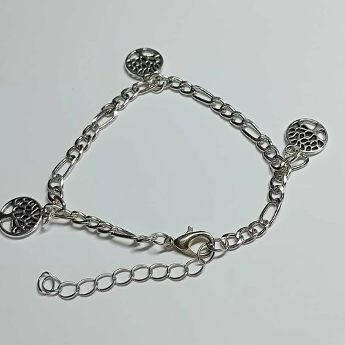 Bracelet à breloques "arbre de vie" – maille figaro