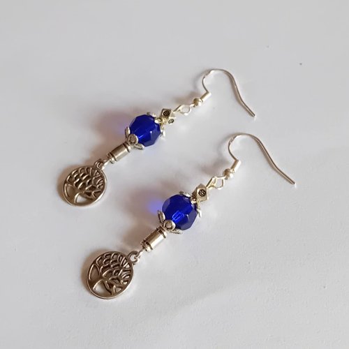 Boucles d'oreilles bleu nuit