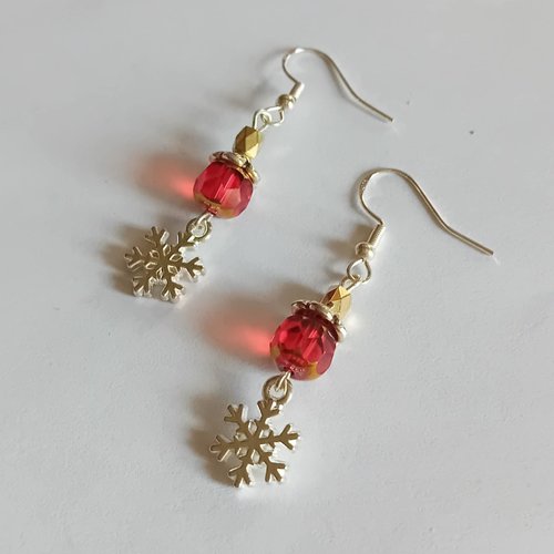 Boucles d'oreilles rouge passion
