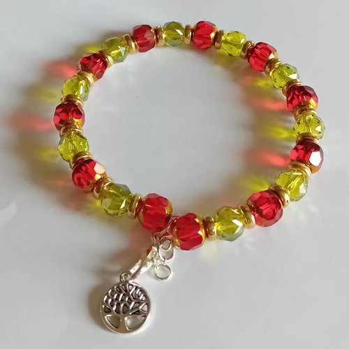 Bracelet "feu sacré" – cristal rouge & jaune