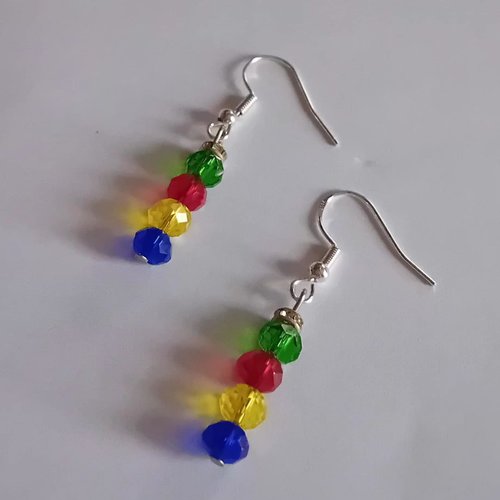 Boucles d'oreilles fantaisies multicolore