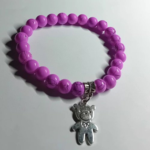 Bracelet fantaisie couleur lilas