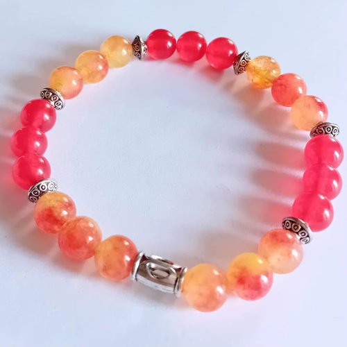 Bracelet de pierre agathe rouge