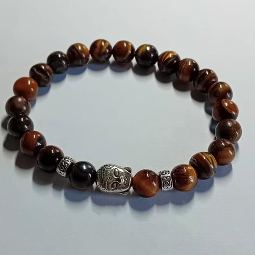 Bracelet œil de tigre et son bouddha