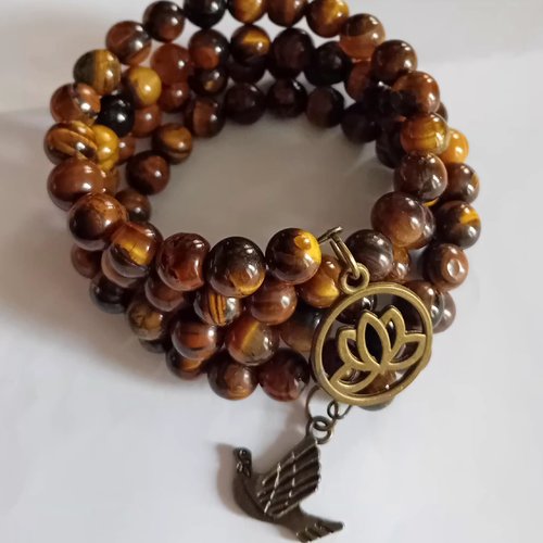 Bracelet de perles de pierre en œil de tigre