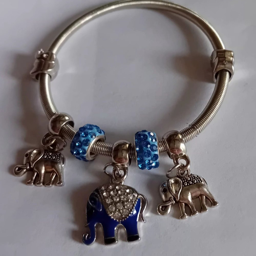 Bracelet "éléphant sacré" en acier inox