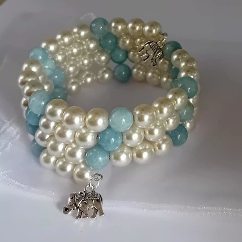 Bracelet "éclat nacré" – duo de perles 10 mm