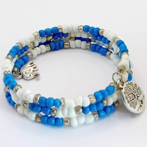 Bracelet "rocaille & breloques"