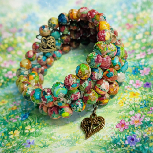Bracelet mode chic – multicolore & bronze