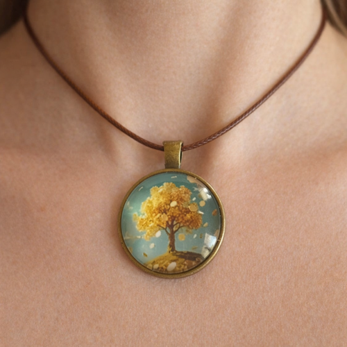 Médaillon cabochon arbre de vie