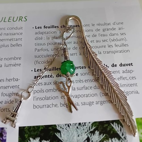 Bijou / accessoire ciseaux & tour eiffel – argenté & verre