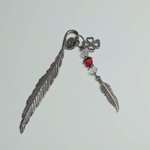 Marque-page bijou "plume de chance" 80 mm