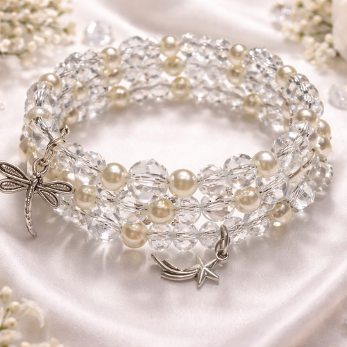 Bracelet cristal transparent facetté