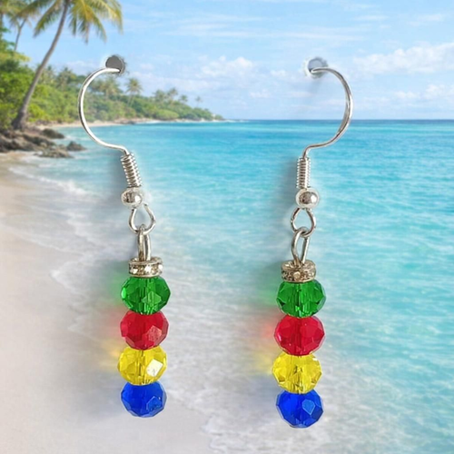 Boucles d'oreilles "rainbow summer" – cristal multicolore & argent 925