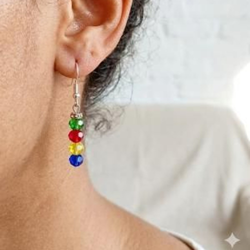 Boucles d'oreilles "rainbow summer" – cristal multicolore & argent 925