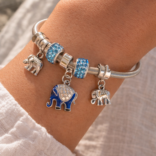 Bracelet "éléphant sacré" en acier inox