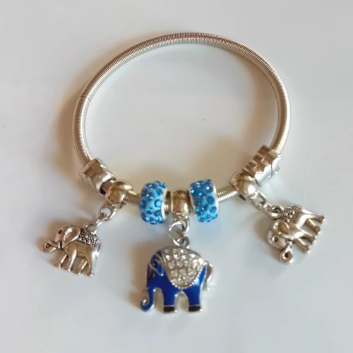 Bracelet "éléphant sacré" en acier inox