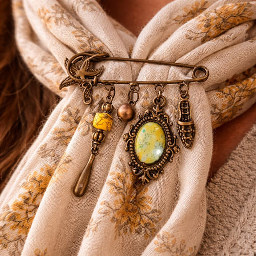 Broche "l'arbre de vie impérial" – format ovale 7 cm