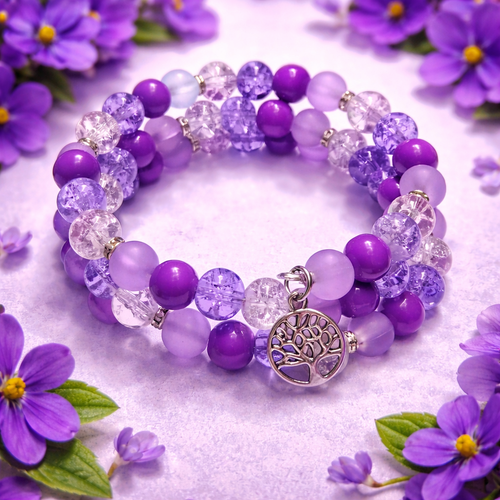 Bracelet  "lilas givré"