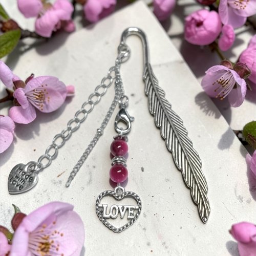 Marque-page bijou "éclat de prune"