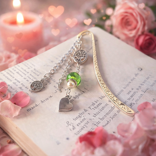 Marque page cœur romantique