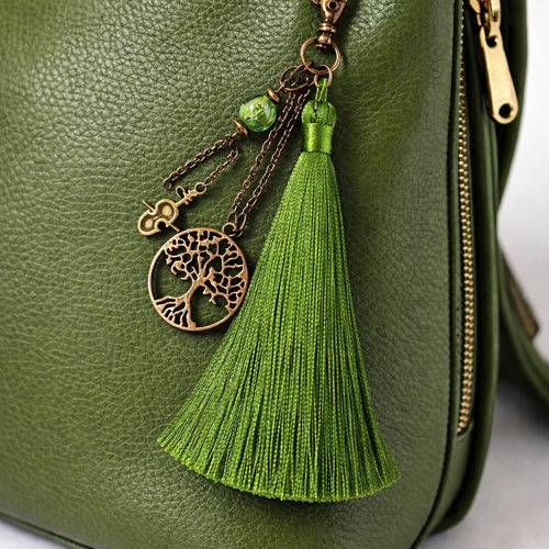 Bijou de sac & porte-clés "nature éternelle" (vert)