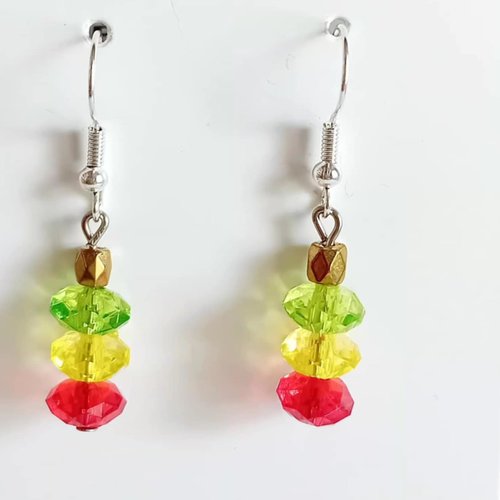 Boucles d’oreilles multicolores éclatantes