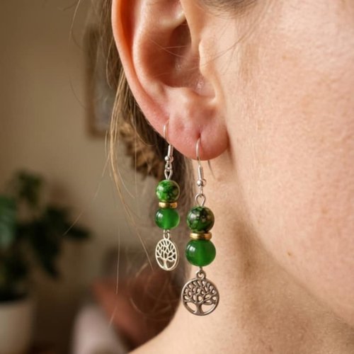 Boucles d'oreilles "équilibre végétal"