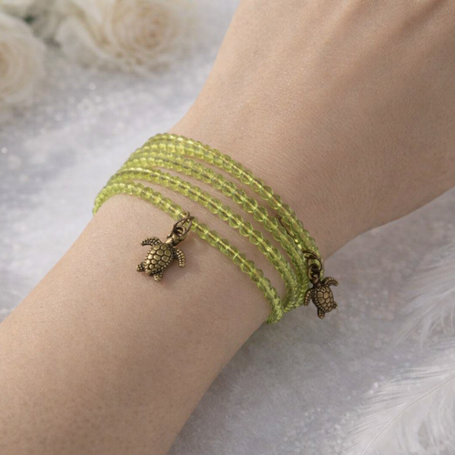 Bracelet multi rang "lagon de péridot"