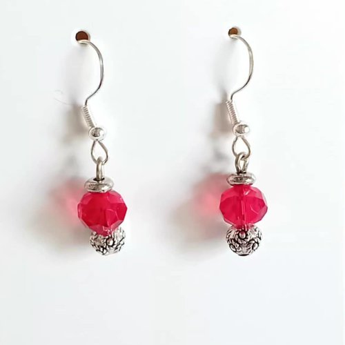 Boucles d’oreilles "rubis étincelant"