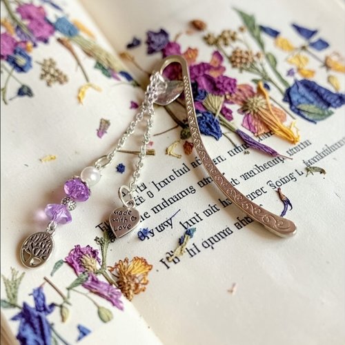 Marque-page métal “cœur & arbre de vie”