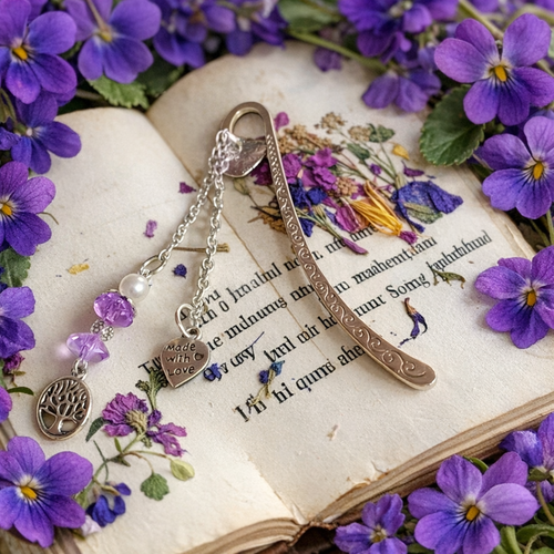 Marque-page métal “cœur & arbre de vie”