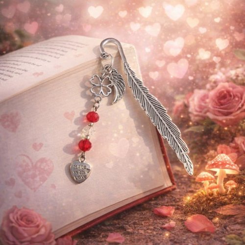 Marque-page métal “ailes & porte-bonheur”