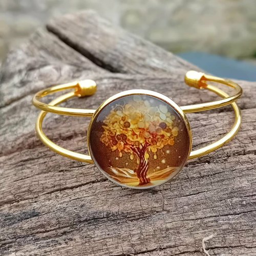 Bracelet jonc "arbre de vie solaire"