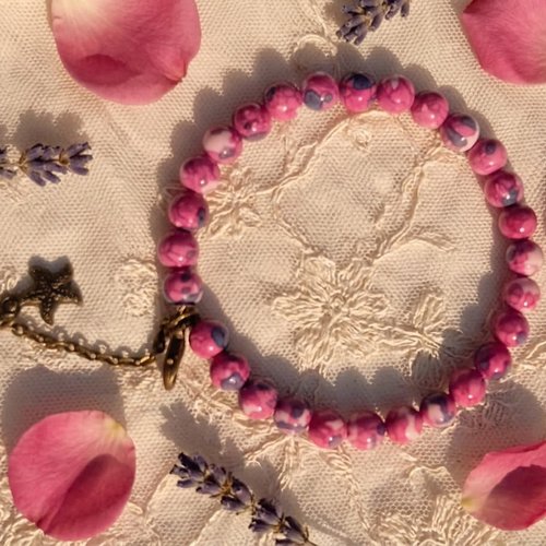 Bracelet marbré & étoile argentée