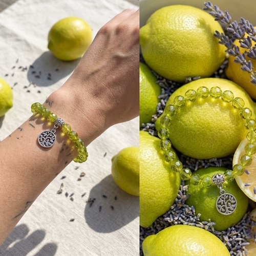 Bracelet cristallin et arbre de vie