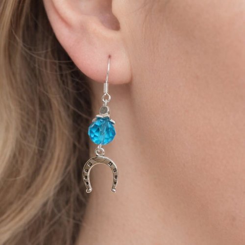 Boucles d’oreilles « porte‑bonheur azur »