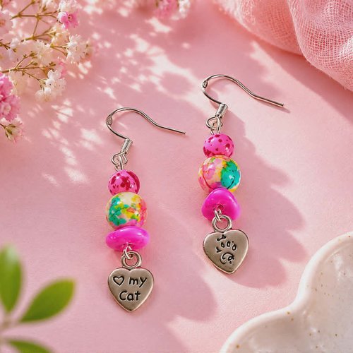 Boucles d’oreilles “my cat love”