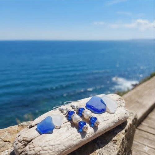 Boucles d’oreilles “sea glass – éclats d’océan”