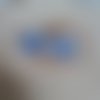 Boucle d'oreille cabochon 18mm rose bleu