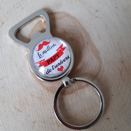 Porte-clés décapsuleur "le meilleur papy du l'univers"