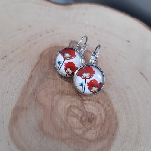 Dormeuse 14mm double coquelicot