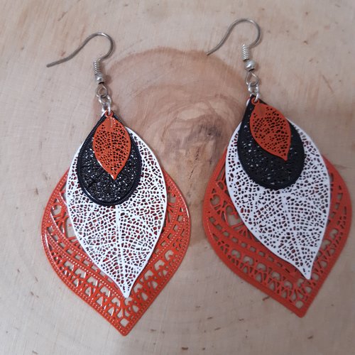 Boucle d'oreille aux couleurs automnale